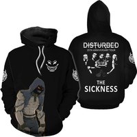 Disturbed 25th Anniversary Tour The Sickness 3d Hoodie, Unisex All Size