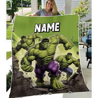 Personalized Hulk Birthday Blanket, Hulk Blanket, Custom Name Age Hulk Birthday