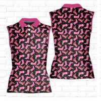 Western Golf Polo Shirt, Tee Haw, Let's Go Girls Golfer Women Sleeveless Polo