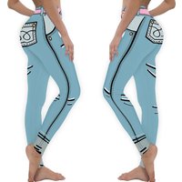 Cartoonized Yoga Leggings, Cartoon, Doodle, High Waisted, Tummy Control