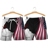 Motocross Short - Usa Flag Cruising For Jesus Blessed Biker Hawaiian Short