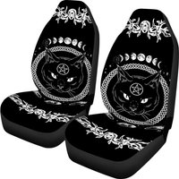 Satanic Black Cat Gothic Car Seat Covers