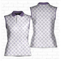 Tee Haw Western Cowboy Hat Golf Polo Shirt, Cowgirl Ladies Sleeveless Polo Shirt