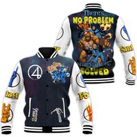Fantastic Four Super Heroes Theres No Problem That Cant Be Solved Aop Baseball Jacket