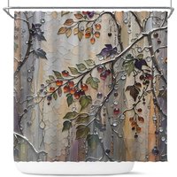 Unique Grapevine Print On Shower Curtain: Housewarming Gift, Gift For Friend