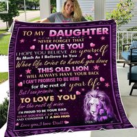 To My Daughter Blanket, Personalized Blanket For Daughter From Dad
