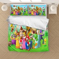 Mario Family Photo Bedding Set Duvet Cover Qulit Cover Double King