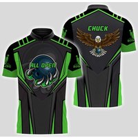 Us Eagle Bowling Jersey Green Custom Name