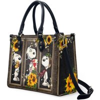 Sunflower Snoopy Leather Handbag