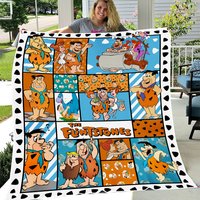 Fred Flintstone Blanket, The Flintstones Cartoon Movies Fleece, Sherpa Blanket