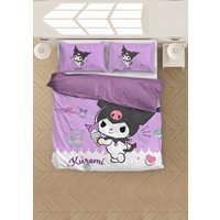 My Melody Kuromi Cinnamoroll Milk Velvet Bedding Set Plush Bed Sheet Quilt Cover