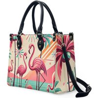 Flamingo Lovers, 50s Style Mid Mod Luxury Quirky Kitschy Handbag/shoulder Bag