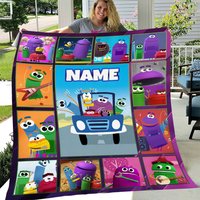 Custom Storybots Blanket, Storybots Cartoon Bedding Blanket, Cartoon Characters Blanket