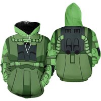 Zaku Ii Mobile Suit Gundam Costume All Over Print Tracksuit Hoodie Joggers