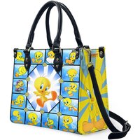 Tweety Bird Personalized Leather Bag, Tweety Bird Custom Handbag, Shoulder Bag