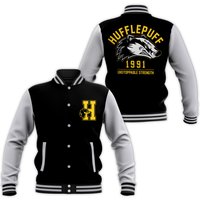 Harry Potter Hufflepuff Varsity Jacket - Black/grey