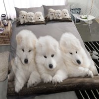 Dog Samoyed Duvet Cover Quilt Cover Twin Queen Bedding Set Comforter Cover