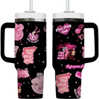 Pink Pony Club 40ozy Tumbler, Midwest Princess Tour, Sapphic Lesbian Pride Music Tumbler, Keep On Dancing, Left Chest Tumbler