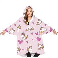 Wearable Blanket Hoodie, Long Fleece Hooded Blanket