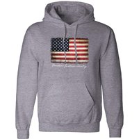 Vintage American Flag Hoodie Pullover Fleece For Men - Usa Flag Sweatshirt, Gift, Cotton Poly Blend, Ultra Soft