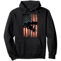 Sprint Car Dirt Track Racing Distressed American Flag Usa Pullover Hoodie