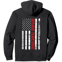 Drag Racing Flag Hoodie Street Drag Outlaws American Shirt