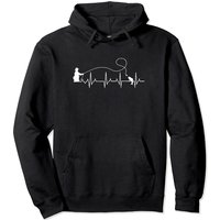 Fly Fish Heartbeat Fish Ekg Trout Fishing Stress Relief Art Pullover Hoodie