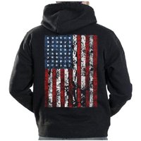 American Flag Mens Hooded Sweatshirt United States Usa Tattered Flag Hoodie