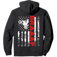 Braaap Vintage Usa American Flag Dirt Bike Hoodie