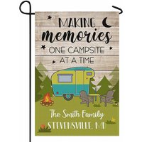 Personalized Making Memories One Campsite At A Time Garden Flag