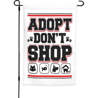 Garden Flag Adopt Don't Shop Animal Rescue Lovers Four Double Sided Small Vertical Seasonal Outside For Farmhouse Yard