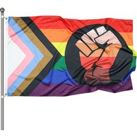 Fist Progress Pride Flag Rainbow
