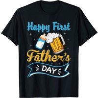 Happy First Father's Day Boy Baby Milk And Beer Funny T-shirt