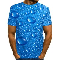 Men T Shirt Graphic 3d Water Pleated Print Short Sleeve Daily Tops Streetwear