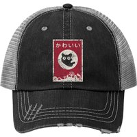 Kawaii Cat Japanese Black Anime Cat Trucker Hat