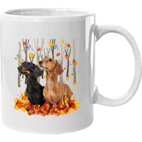 Hello Autumn Maple Dachshund Leaf Fall Cute Dachshund Coffee Mug
