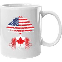 Canadian Roots American Grown Canada Flag Coffee Mug Women