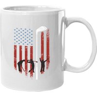 Vintage American Flag Golf Gift For Lover Golfer Coffee Mug