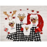 Personalized Matching Reindeer Christmas T-shirt
