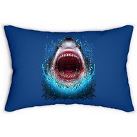 Great White Shark Open Mouth Lumbar Pillowth Beach Ocean Animal Lumbar Pillow