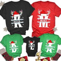 Christmas Letter Matching Family Custom T-shirt