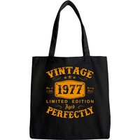 44 Year Old Birthday Gifts Vintage 1977 44th Birthday Tote Bag