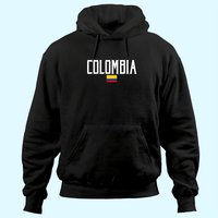 Colombia Flag Vintage White Text Hoodie