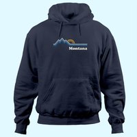Montana Vintage Sunrise Mountains Hoodie