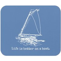 Life Is Better On A Boat Sailboat Sketch Cool Sailing Mouse Pad