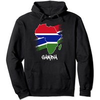 Gambia Flag In Africa Map Love Gambia Gambian Pride Pullover Hoodie