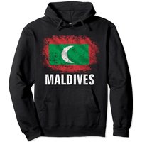Vintage Maldives Flag For Maldivan Gift Pullover Hoodie
