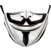 Halloween Print Masks Fashion Multi Designs Festival Party Custom, Adjustable Strap Filter Pocket