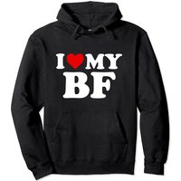 I Love My Bf Boyfriend - Red Heart Pullover Hoodie