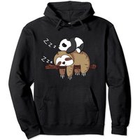 Cute Panda Sleeping On Sloth Hoodie
